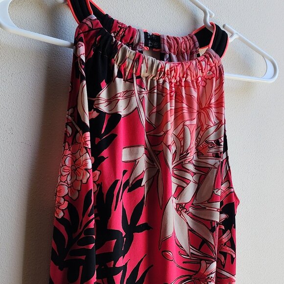 Tahari Pink Tropical Halter Top Size Small - Picture 5 of 16